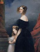 unknow artist Anne-Louise Alix de Montmorency, with her daughter Spain oil painting artist
